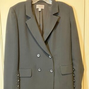 WOMEN'S CHELSEA 28 BLACK DOUBLE BREASTED LINED SUIT BLAZER SMALL